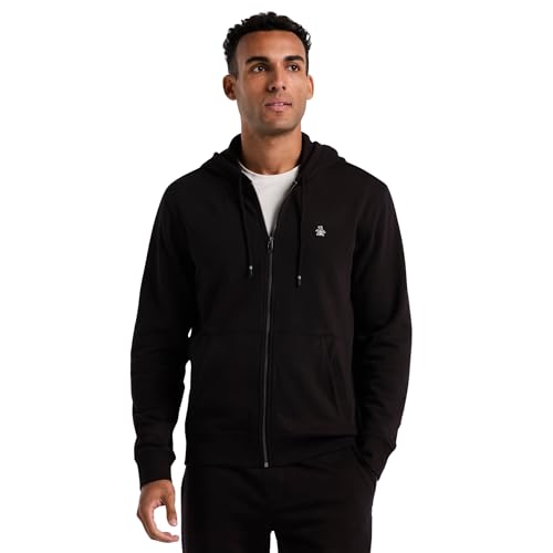 Original Penguin Herren Org FLC Full Zip Hoo Kapuzenpullover, True Black, L von Original Penguin