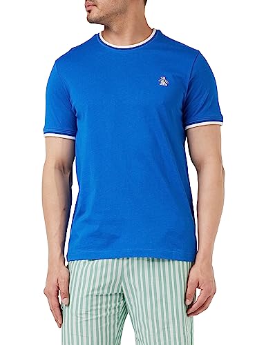 Original Penguin Herren Ss Sticker Pete Ring T-Shirt, blau (Classic Blue), L von Original Penguin