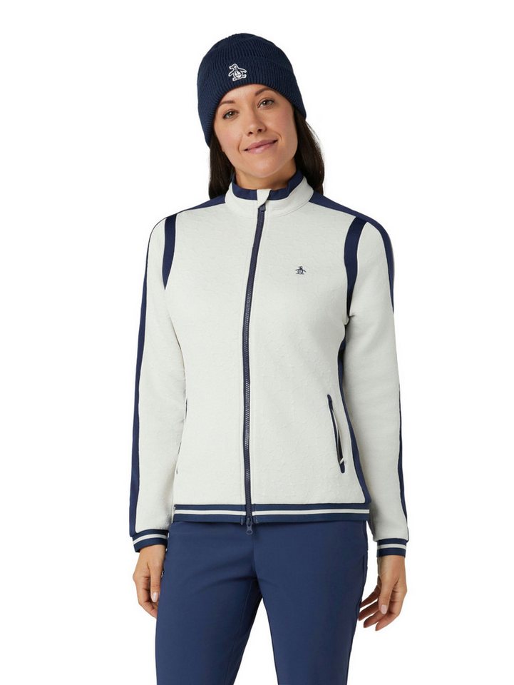 Original Penguin Sweatjacke Penguin Jacke Floral Farbblock Gemustert Beige-Blau Damen von Original Penguin