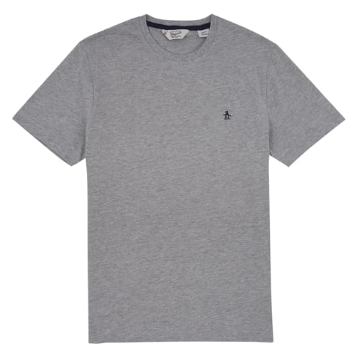 Original Penguin Herren Small Embroidered Logo T-Shirt, Rain Heather, 080, M von Original Penguin