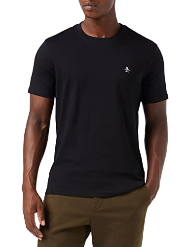 Original Pengun Herren Small Embroidered Logo T-Shirt, True Black, 010, L von Original Penguin