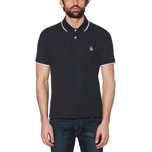 Original Pengun Herren Tipped Collar Small Logo Polo Shirt Polohemd, Dunkler Saphir, XXL von Original Penguin