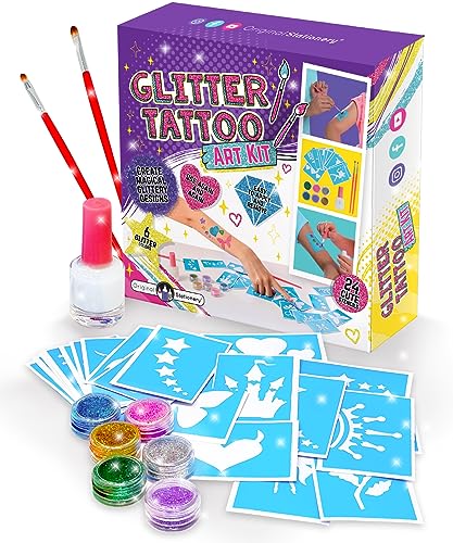 Original Stationery Glitter Tattoo Studio für Mädchen - Funkelnde und Farbenfrohe Temporäre Tattoos für Kinder - Magisches Gefälschtes Tattoo-Kit Kunsthandwerk für Mädchen Original Stationery Glitter Tattoo Studio für Mädchen - Funkelnde und Farbenfrohe Temporäre Tattoos für Kinder - Magisches Gefälschtes Tattoo-Kit Kunsthandwerk für Mädchen von Original Stationery