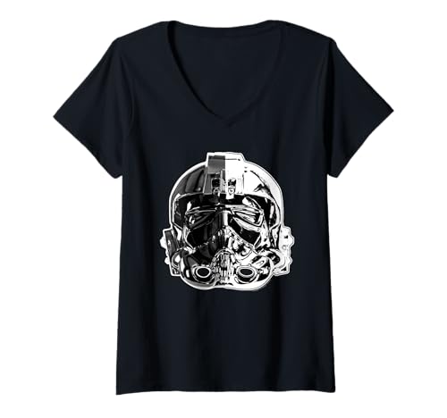 Damen Original Stormtrooper TIE Pilot Helm Monochrom Effekt T-Shirt mit V-Ausschnitt Damen Original Stormtrooper TIE Pilot Helm Monochrom Effekt T-Shirt mit V-Ausschnitt von Original Stormtrooper