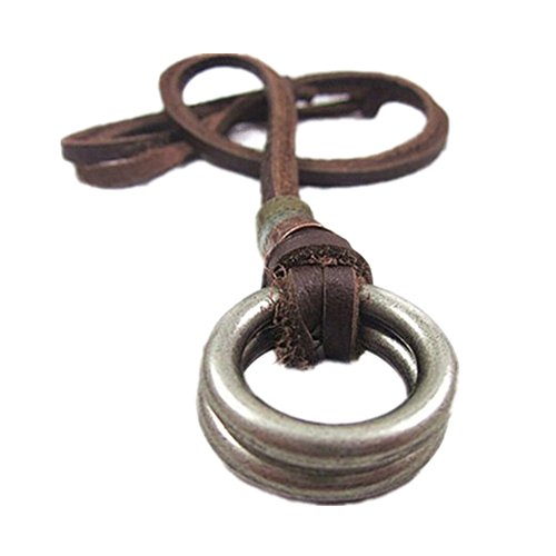 Original Tribe Brown Leather und Legierungs-Anhänger Adiustable Halskette Herren Halskette Unisex Halskette Coole Halskette Pl233 von COOLLA