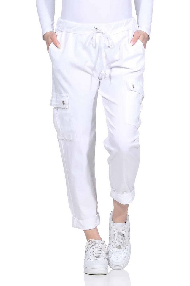 OriginalYou Cargohose Damen Freizeithose Schlupfhose moderne Stoffhose mit elastischem Bund, moderne Cargo Taschen 36-44 von OriginalYou