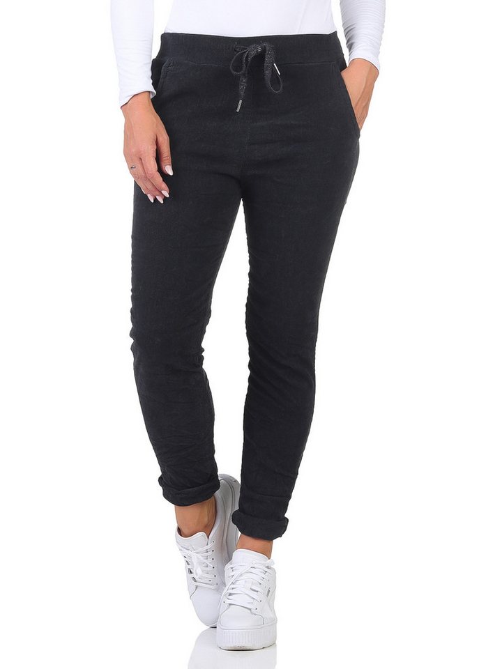 OriginalYou Cordhose Damenhose Feincord Chino mit Stretch bequeme Schlupfhose dehnbarer Feincord, Gummizug & Schnürung, in großen Größen erhältlich von OriginalYou
