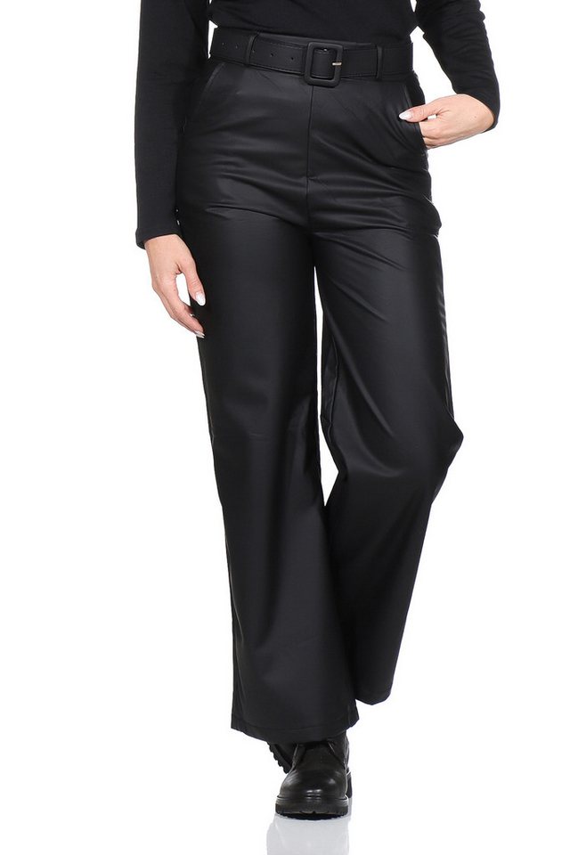 OriginalYou Culotte Damen Leder Hose weites Bein Hose in Lederoptik elastischer Gummizug, leicht angerautes Innenfleece OriginalYou Culotte Damen Leder Hose weites Bein Hose in Lederoptik elastischer Gummizug, leicht angerautes Innenfleece von OriginalYou