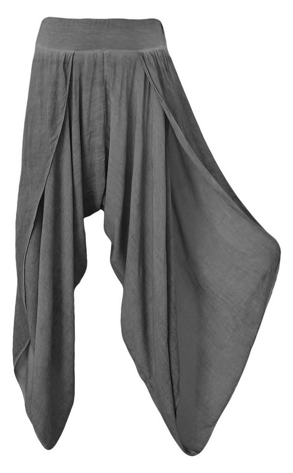 OriginalYou Haremshose Luftige Damen Hosen Sommerhosen mit Beinschlitzen super leichtes Sommergewebe, offenes Bein von OriginalYou