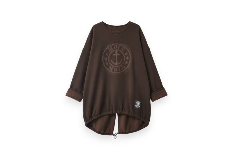 OriginalYou Longpullover Kuschelig weicher Damen Longpullover mit Ankerdruck vollständig mit Teddyfutter ausgestattet von OriginalYou