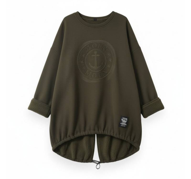 OriginalYou Longpullover Kuschelig weicher Damen Longpullover mit Ankerdruck vollständig mit Teddyfutter ausgestattet von OriginalYou