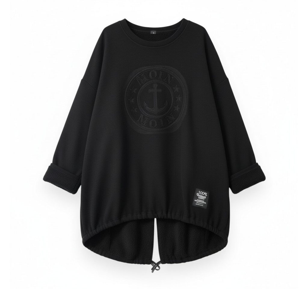 OriginalYou Longpullover Kuschelig weicher Damen Longpullover mit Ankerdruck vollständig mit Teddyfutter ausgestattet von OriginalYou