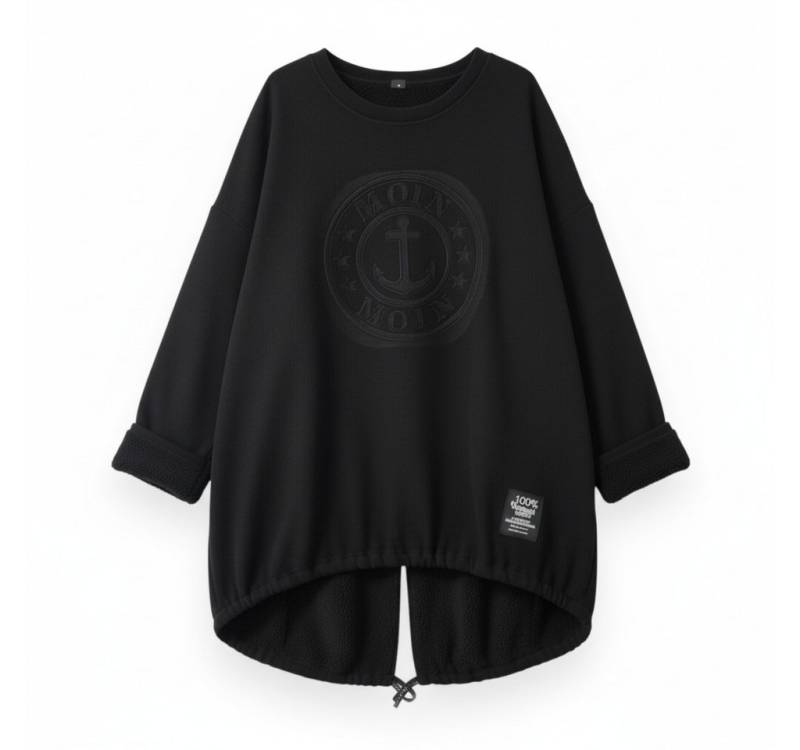 OriginalYou Longpullover Kuschelig weicher Damen Longpullover mit Ankerdruck vollständig mit Teddyfutter ausgestattet von OriginalYou