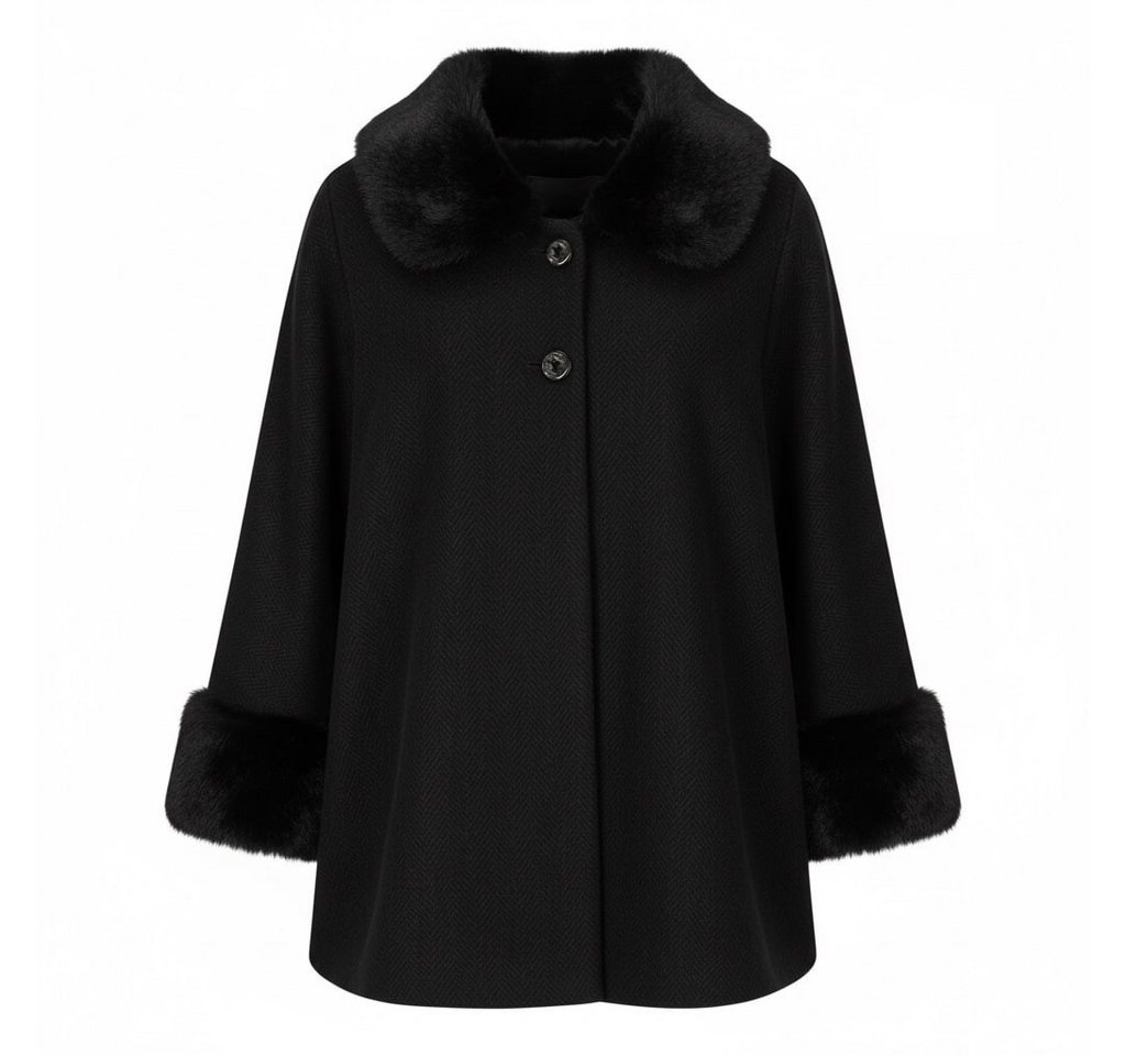 OriginalYou Poncho Damen Jacke im Poncho Stil mit Kunstfell von OriginalYou