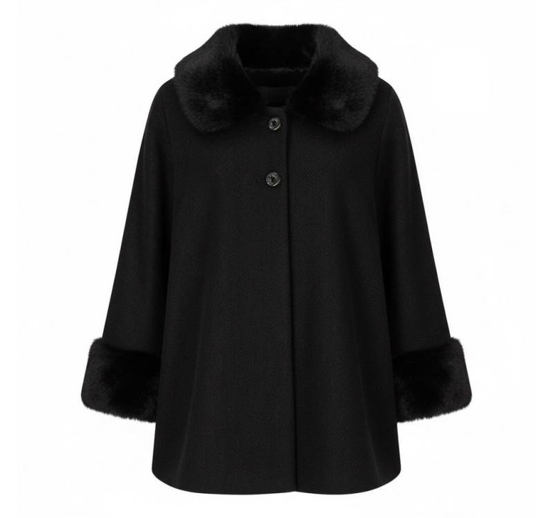 OriginalYou Poncho Damen Jacke im Poncho Stil mit Kunstfell von OriginalYou