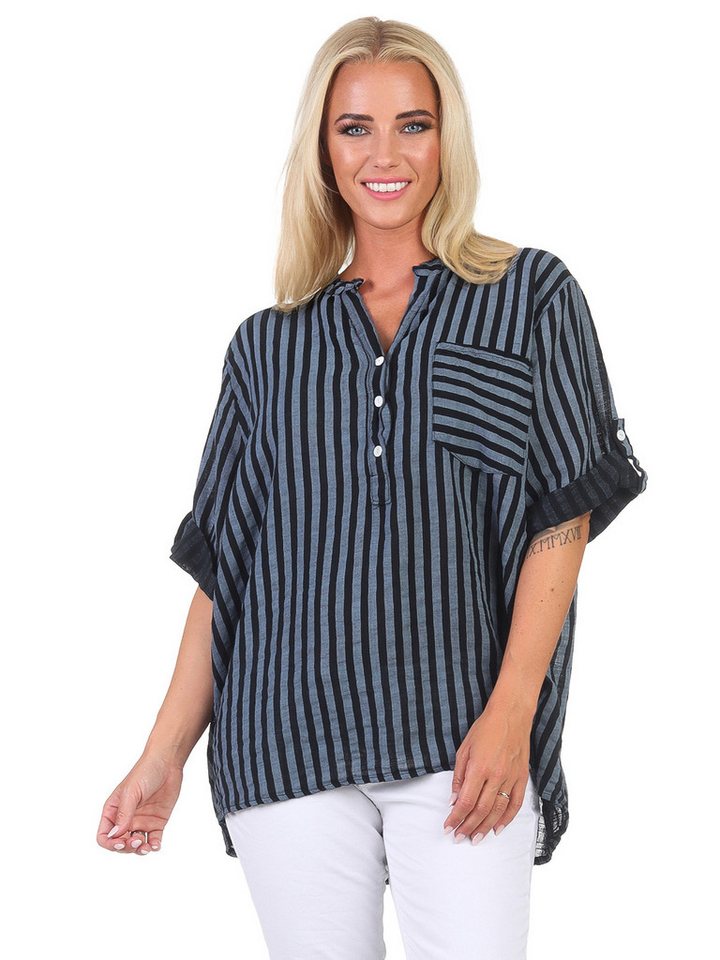 OriginalYou Schlupfbluse Damen Bluse Baumwoll Shirt 3/4 Arm Klassische Kurzarm Bluse modernes Streifen Muster OriginalYou Schlupfbluse Damen Bluse Baumwoll Shirt 3/4 Arm Klassische Kurzarm Bluse modernes Streifen Muster von OriginalYou