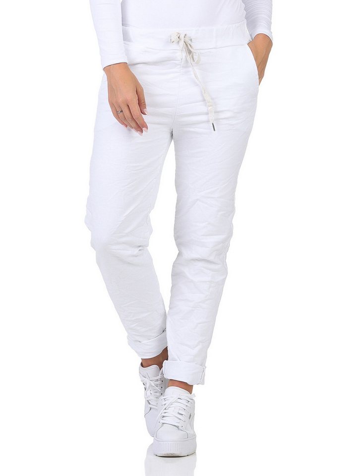 OriginalYou Schlupfhose Damen Freizeithose Winter Cotton mit Stretch bequeme Chino Hose Gummibund & Kordelzug, Größe 34-46 von OriginalYou