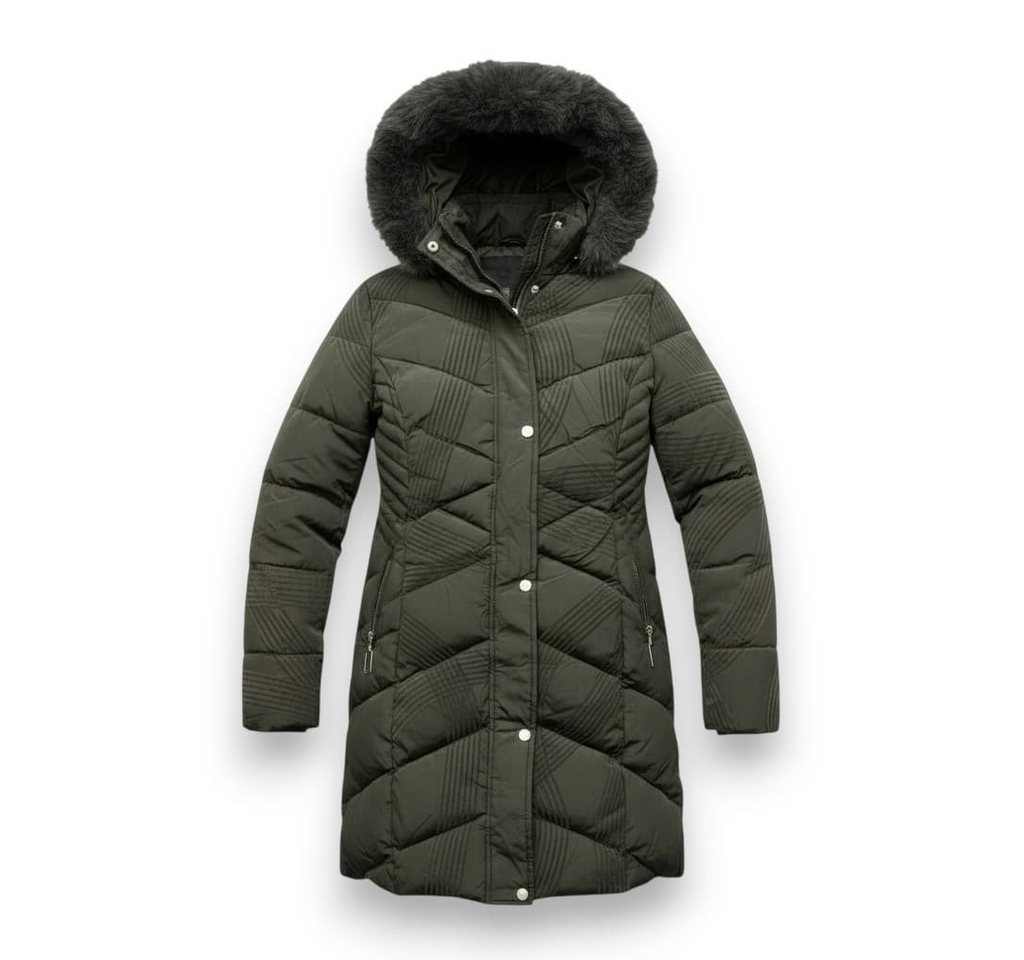 OriginalYou Steppjacke Kuschelige Midi Steppjacke für Damen mit Velourstreifen in großen Größen erhältlich von OriginalYou