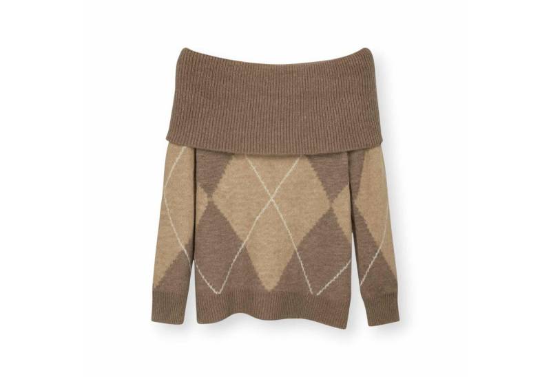 OriginalYou Strickpullover Damen Strick Pullover mit Carmen Ausschnitt individuell anpassbarer Carmen-Ausschnitt von OriginalYou