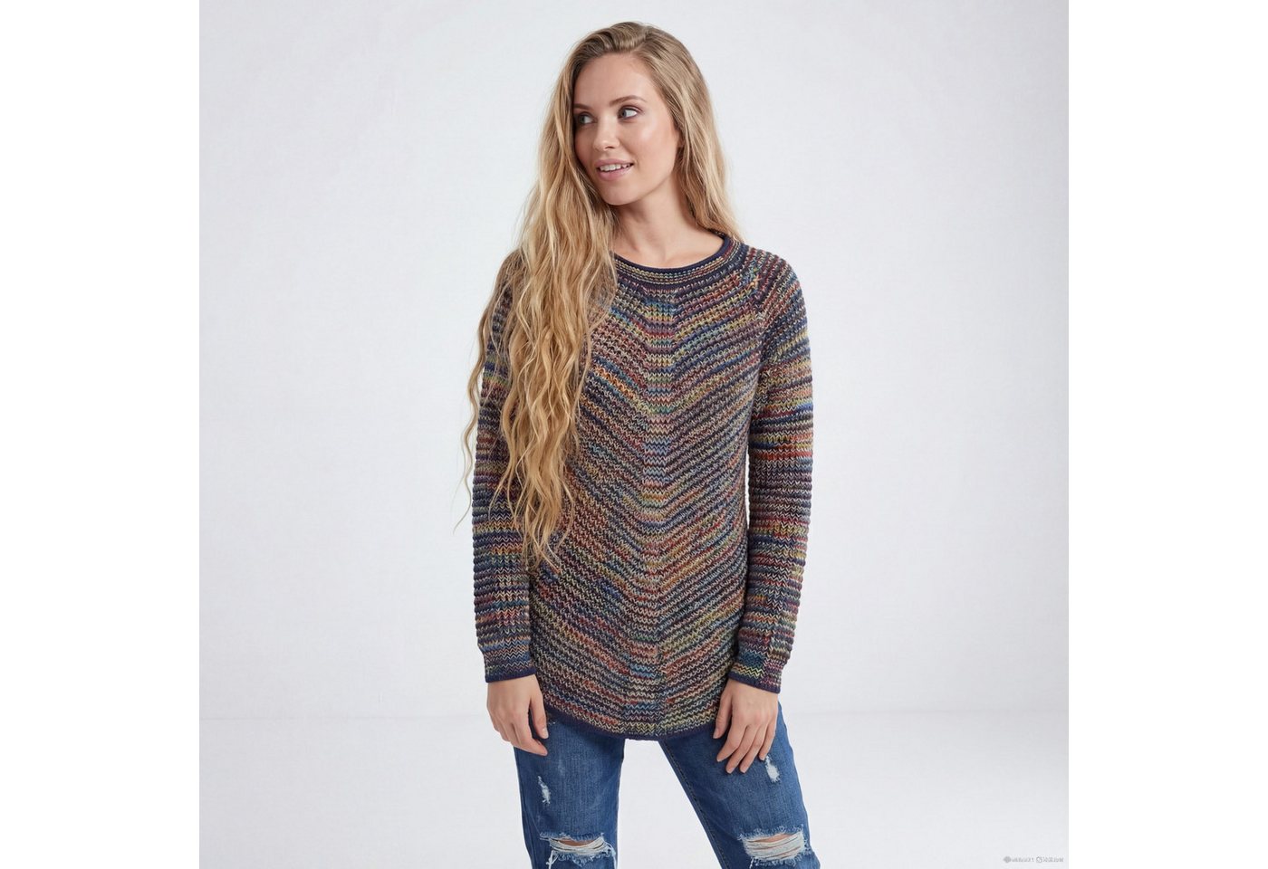 OriginalYou Strickpullover Damen Strickpullover mit Rundhalsausschnitt von OriginalYou