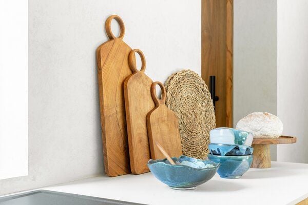 Originalhome Schneidebrett aus Altteakholz, Fem L – beidseitig nutzbar, natürlich geölt & klimaneutral. von Originalhome