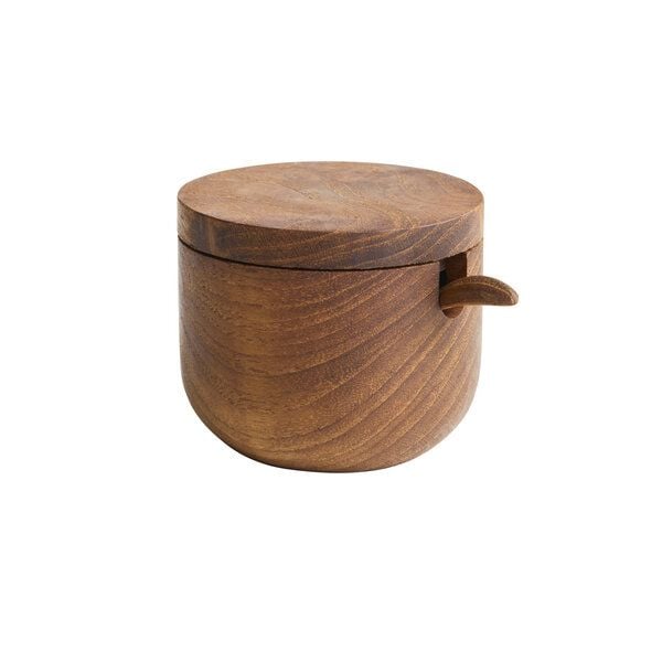 Originalhome Zuckertopf mit Löffel aus recyceltem Teakwurzelholz von Originalhome