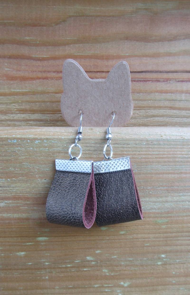 Ohrringe Aus Leder Bronze Oder Schwarz Ohrringe Aus Leder Bronze Oder Schwarz von Originalworkcreation