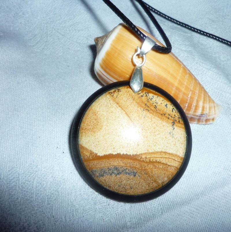 Edelstein Halskette Jaspis Landschaft Und Onyx Halb Kostbare Warme Töne Edelstein Halskette Jaspis Landschaft Und Onyx Halb Kostbare Warme Töne von Originelstore