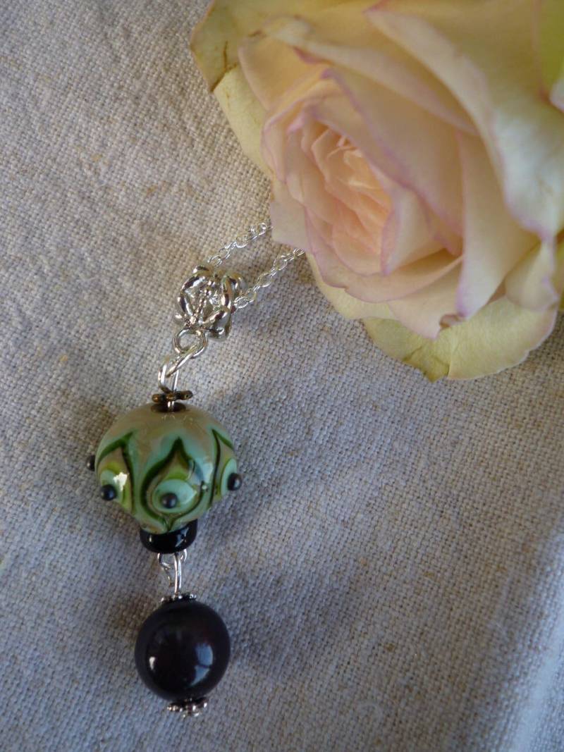 Glasgespinst Ballon Auf Versilbert Kette Anhänger Halskette Glasgespinst Ballon Auf Versilbert Kette Anhänger Halskette von Originelstore