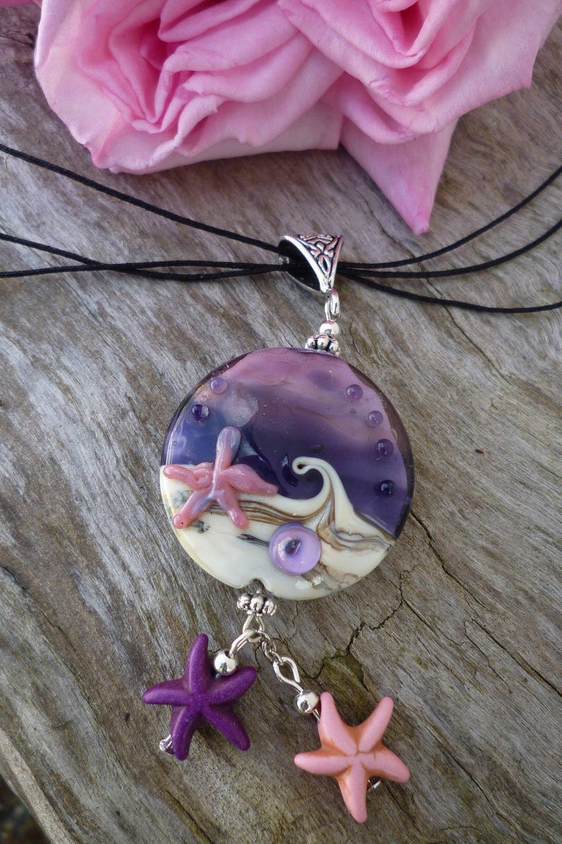 Glasgespinst Lampwork Handgemachte Halskette Perle Howlith Seestern Glasgespinst Lampwork Handgemachte Halskette Perle Howlith Seestern von Originelstore