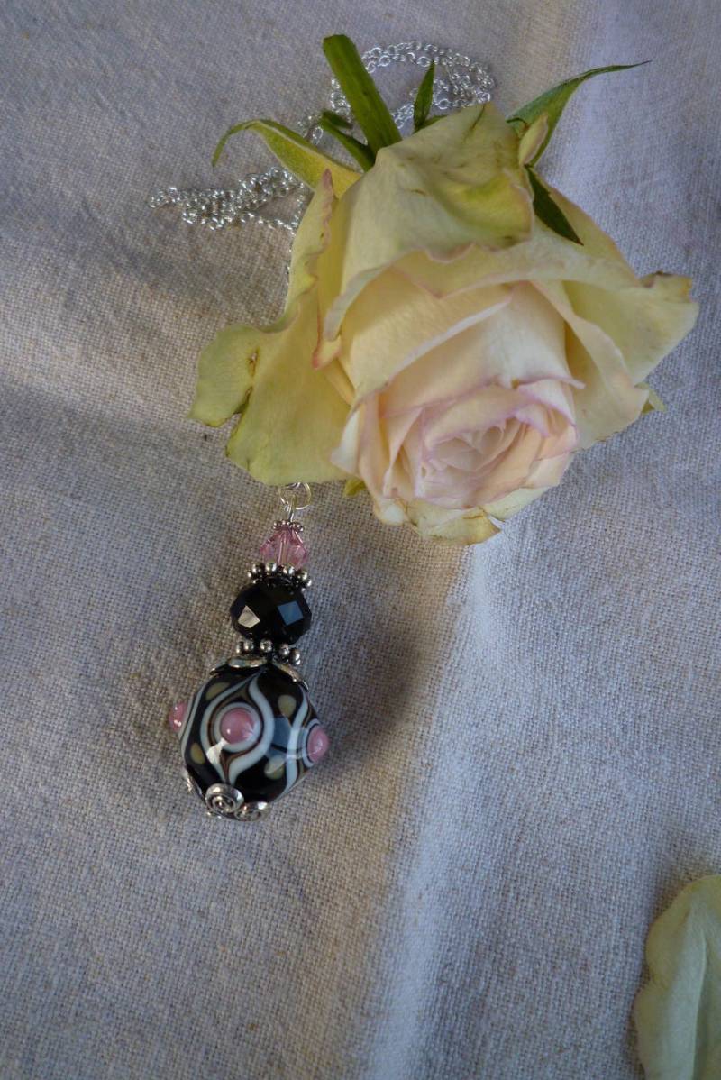Halskette Anhänger Glas Gesponnen Handwerker Lampwork von Originelstore