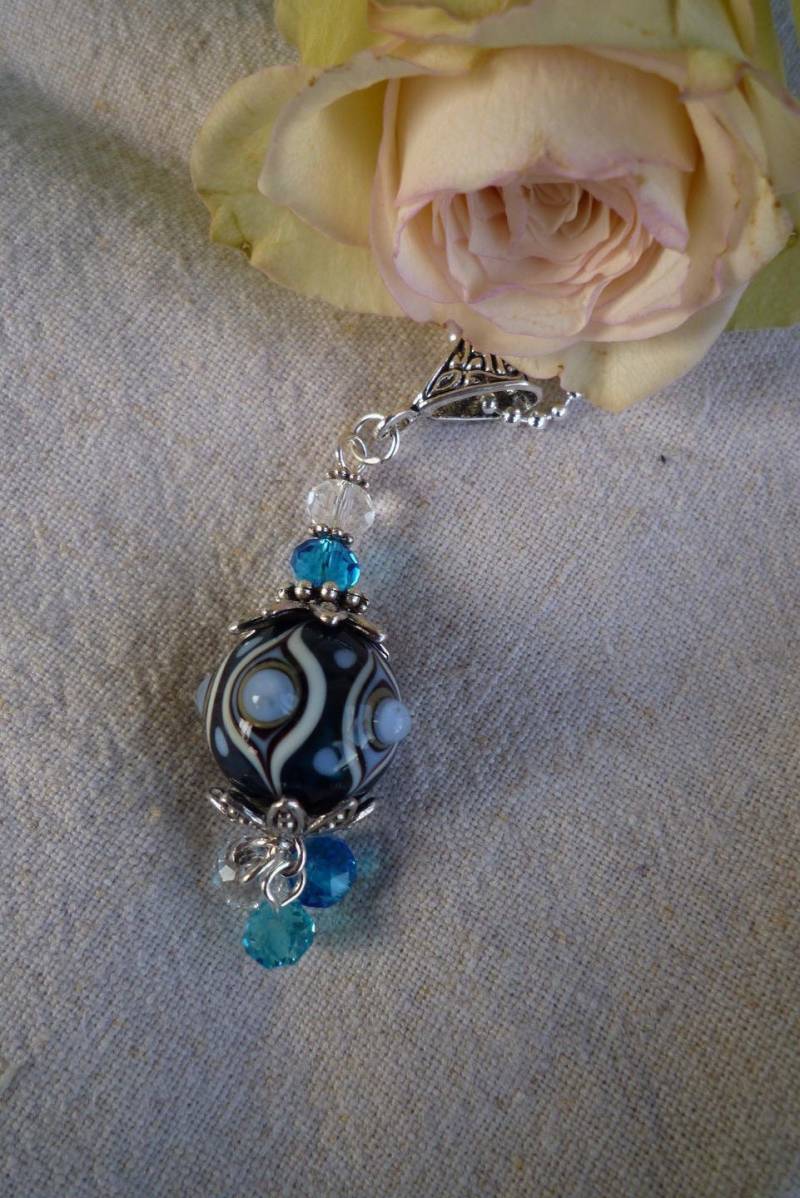 Halskette Anhänger Perle Der Glasgespinst Und Swarovsky Crystal Halskette Anhänger Perle Der Glasgespinst Und Swarovsky Crystal von Originelstore