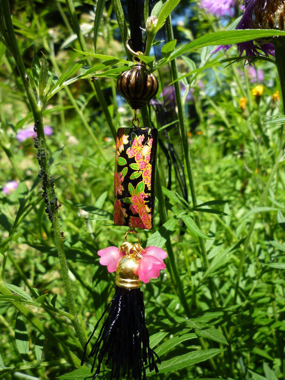 Halskette Kirsche Blumen Und Quaste Aus Seide Geist Inspiriert Halskette Kirsche Blumen Und Quaste Aus Seide Geist Inspiriert von Originelstore