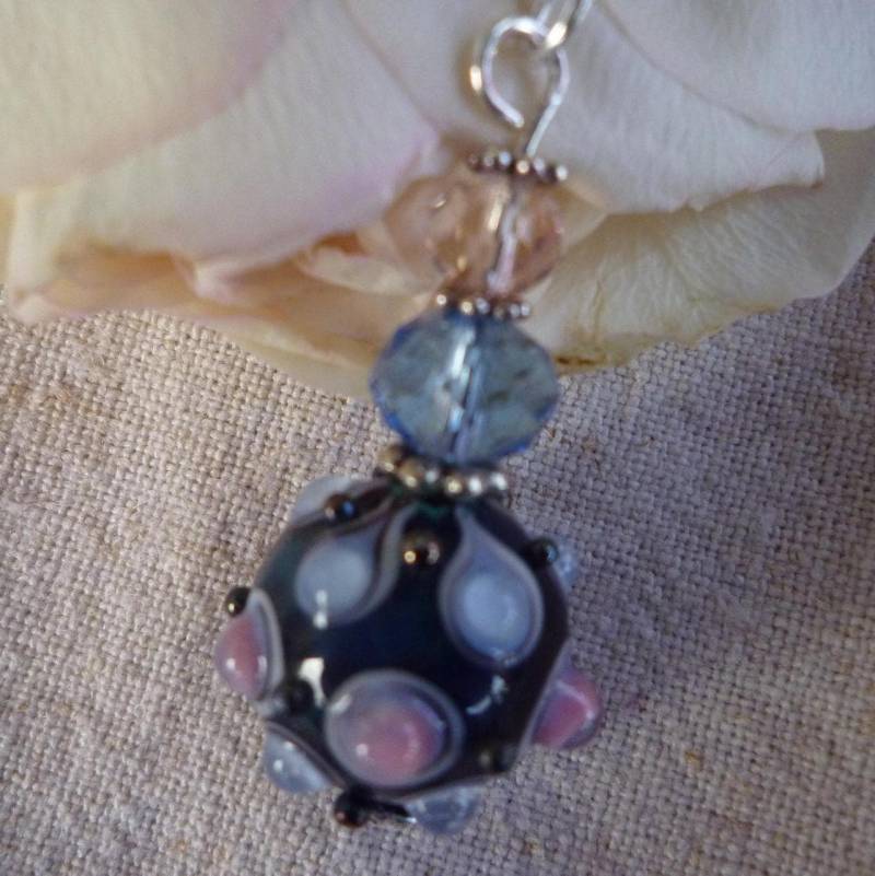 Handwerk Gesponnen Glas Anhänger Halskette Und Boho Kristall Perlen Handwerk Gesponnen Glas Anhänger Halskette Und Boho Kristall Perlen von Originelstore