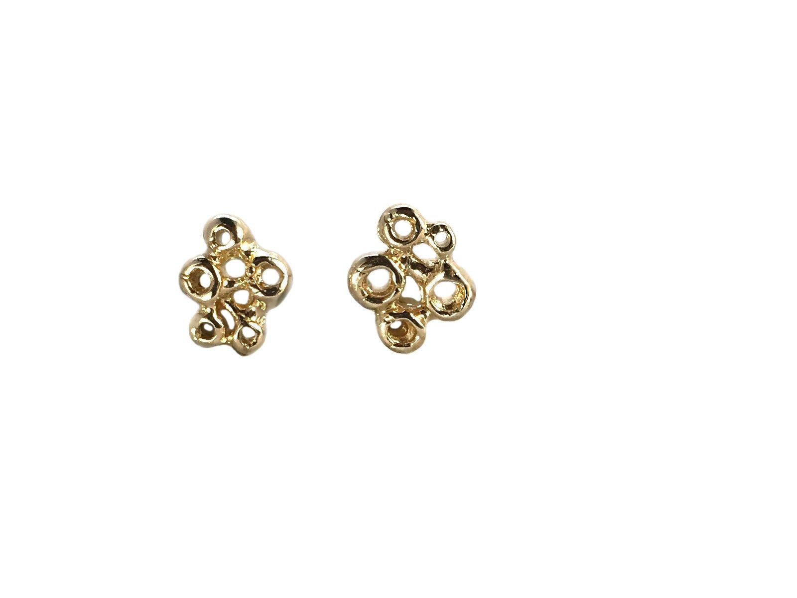 14K Gelbgold/Feine Handgemachte Schmuck Ohrstecker Unique Design Übereinstimmende Paar Solid Gold Damen Geschenke Brautjungferngeschenke von OrinPachtDesigns