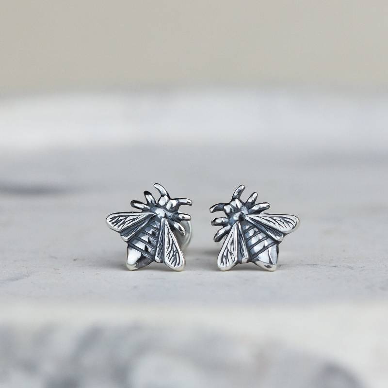Bienen Ohrstecker Sterlingsilber Oxidiertes Finish, Insekt Schmuck Bienen Ohrstecker Sterlingsilber Oxidiertes Finish, Insekt Schmuck von OringoWorld