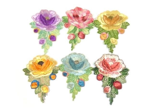 1 Antike Aufnäher Seide Rose Patch Stickerei Applikation Antik Blumen 1935 Nr 1 Antike Aufnäher Seide Rose Patch Stickerei Applikation Antik Blumen 1935 Nr von OrinsTreasureChest