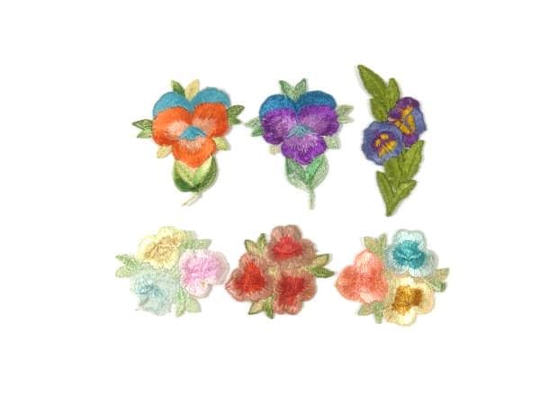 1 Kleine Viola Antike Applikation Seide Blume Patch Stickerei Aufnäher Antiker Blumen 1935 Nr von OrinsTreasureChest