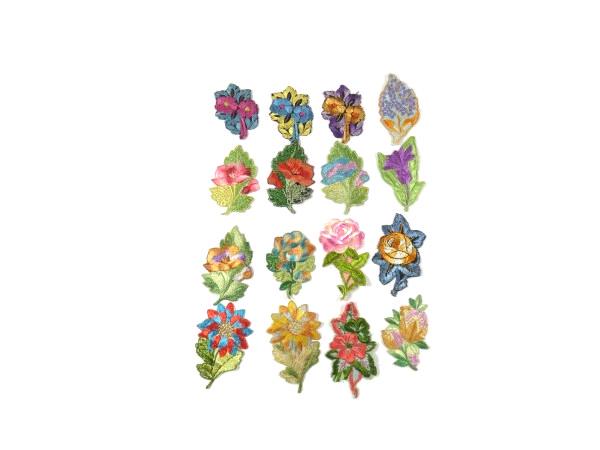 1 Mini Seidenblume Patch Stickerei Applikation Patches Antike Blume 1935 Nr 3 von OrinsTreasureChest