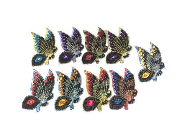 1 Vintage Seide Schwarze Schmetterlinge Schmetterling Stickerei Applikation Patches Antike Patch Fliegender Nr 2 von OrinsTreasureChest