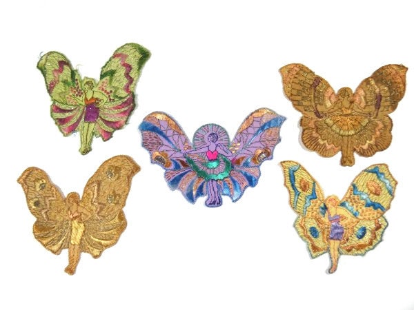 Antike Applikationen Aus Seide, Feen-Aufnäher, Stickerei-Applikationen, Antike 1935, Nr. 3 Antike Applikationen Aus Seide, Feen-Aufnäher, Stickerei-Applikationen, Antike 1935, Nr. 3 von OrinsTreasureChest