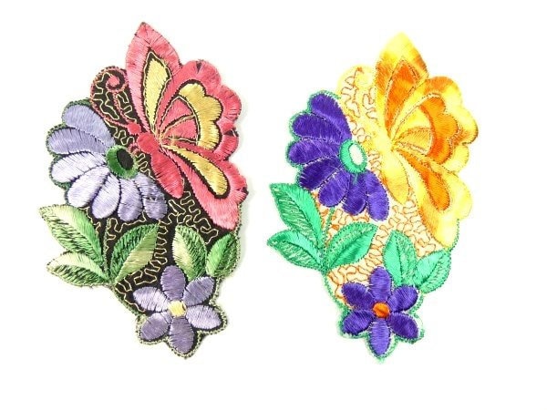 Antike Applikationen Vintage Seide Schmetterling Auf Blume Aufnäher Stickerei Applikation Patches Antiken Patch 1935 Nr. 2 Antike Applikationen Vintage Seide Schmetterling Auf Blume Aufnäher Stickerei Applikation Patches Antiken Patch 1935 Nr. 2 von OrinsTreasureChest