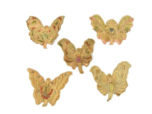 Antike Aufnäher Seidenfee Patches Stickerei Applikation Antique Fairy Patch Nr 6 von OrinsTreasureChest