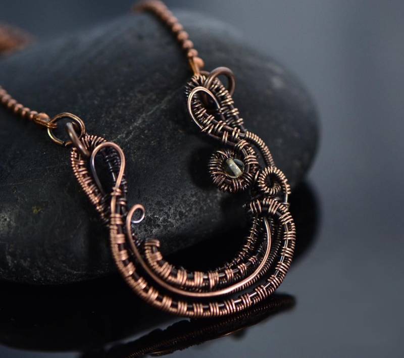 Hufeisen Kette Draht Gewickelt Kupfer Citrin Talisman Hufeisen Kette Draht Gewickelt Kupfer Citrin Talisman von OrioleStudio