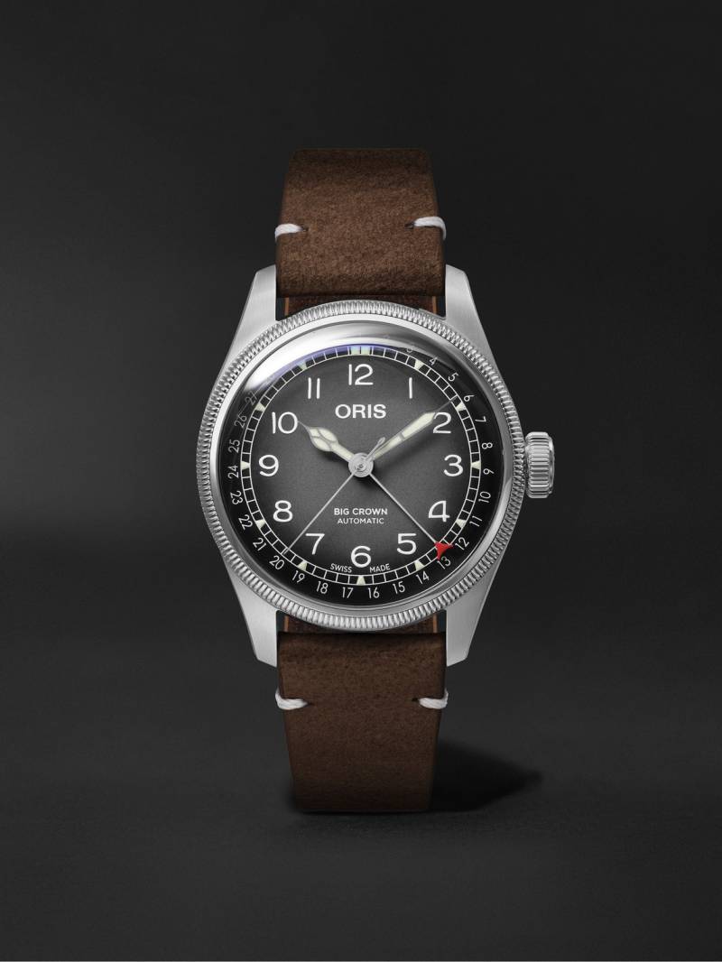 Oris - Cervo Volante Big Crown Pointer Date Automatic 38mm Stainless Steel and Leather Watch, Ref. No. 01 754 7779 4063-Set - Men - Gray von Oris
