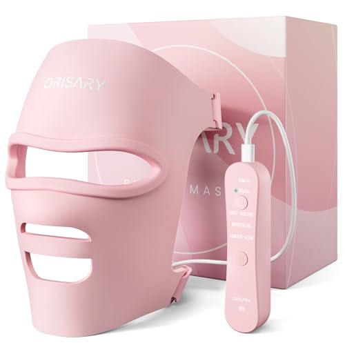 ORISARY Led Gesichtsmaske Lichttherapie, Rotlichtlampe Gesicht Maske zur Faltenreduzierung und Hautverjüngung, Led Maske Gesicht, Red Light Lamp Face Mask für Hautpflege zu Hause von Orisary