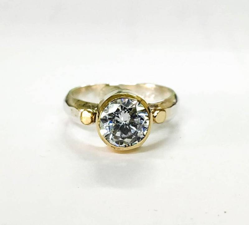 sterling Silber Juliet Versprechen Ring/925 Verlobungsringe Ringe /Solitär /Ringe Edelstein Solitär von OritNaar