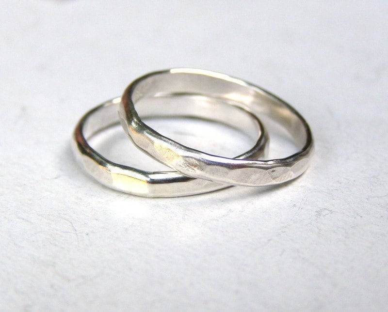 Ehering Set 3mm, Set, Sterling Ring Ringe, Trauringe, Trauringe von OritNaar