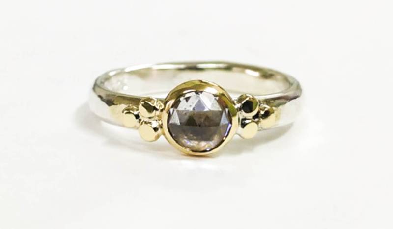 Versprechen Ring/Gold Und Silber Diamant Verlobungsring Für Ihre Handgemachte Personalisierte Geschenke von OritNaar