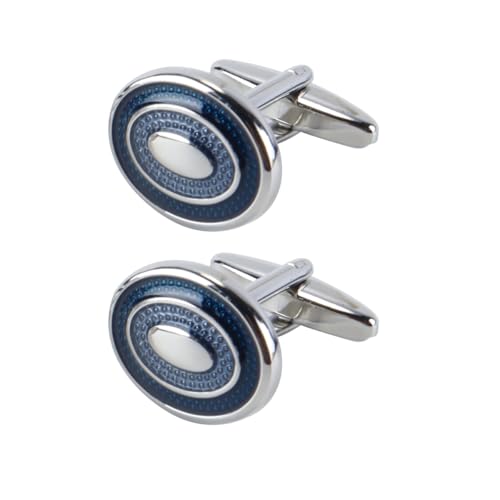 Orivin 1 Paar silberne, rechteckige Manschettenknöpfe, klassische Manschettenknöpfe für Herrenhemden mit 360-Grad-Drehung, geometrische Metallmanschettenknöpfe zum Vatertag von Orivin